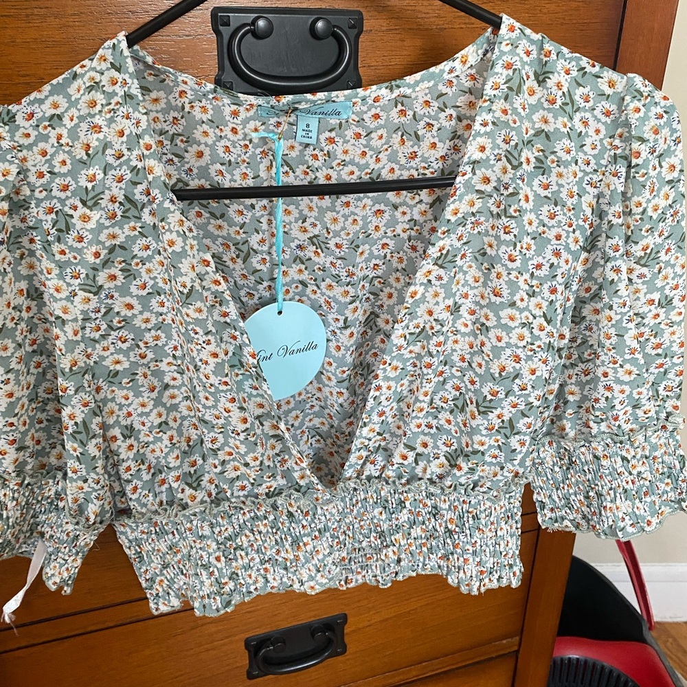 Green and Blue Crop Top with Vibrant Style